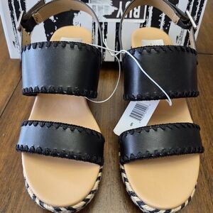 Black Leather Women's Sandals